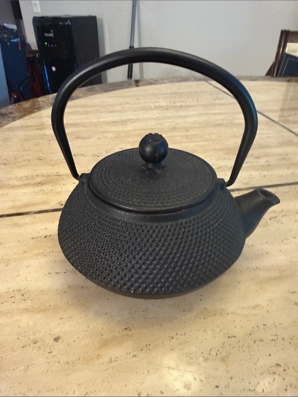 Cast Iron Black Japanese-Style Teapot with Handle